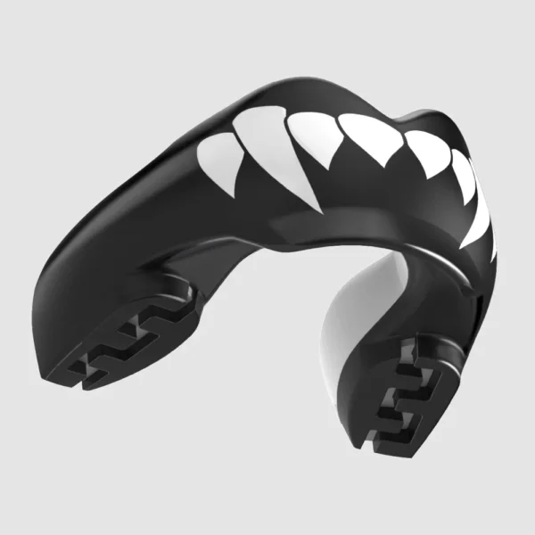 מגן שיניים לבעלי גשר אורתודנטי דגם דרקולה שחור ולבן SAFEJAWZ® Ortho Series