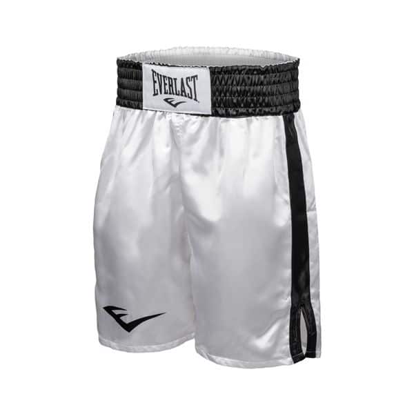 מכנסי איגרוף קלאסי Everlast Boxing Trunks 58 ס"מ בצבע לבן ושחור