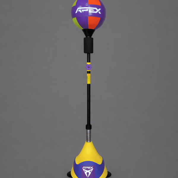 אגס איגרוף עומד מתכוונן APEX לילדים ונוער עם בסיס ואקום - צהוב, סגול ושחור