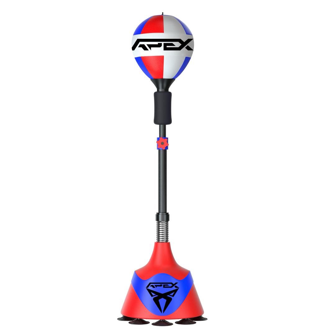 אגס איגרוף עומד מתכוונן APEX לילדים ונוער עם בסיס ואקום - אדום, כחול ולבן