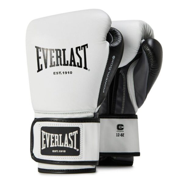 כפפות איגרוף מקצועיות Everlast Powerlock OG Advanced לבן ושחור
