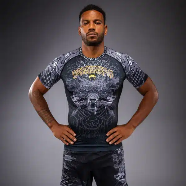חולצת Rashguard Venum Wolf Atak שחור אפור
