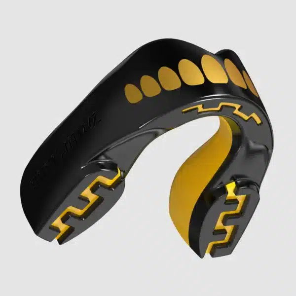 מגן שיניים SafeJawz Goldie מסדרת Extro בעיצוב שחור וזהב