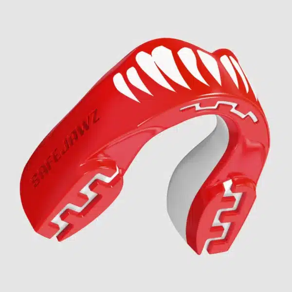 מגן שיניים SafeJawz Viper בעיצוב צפע בצבעי אדום ולבן