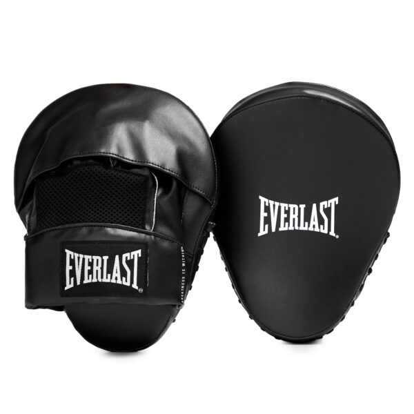 לפות פוקוס לאיגרוף Everlast Classic Focus Mitts שחורות עם משטח חבטה מעוקל ורשת אוורור